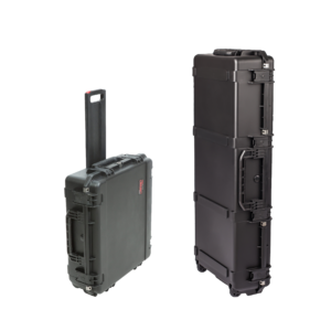 An image of the Sapphire Helio Travel Case from two different angles available from ATA Photobooths’ collection of photobooth supplies.