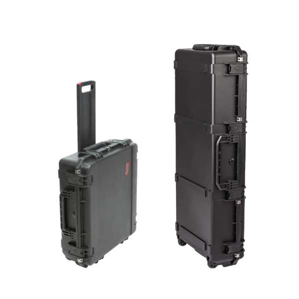 An image of the Sapphire Helio Travel Case from two different angles available from ATA Photobooths’ collection of photobooth supplies.