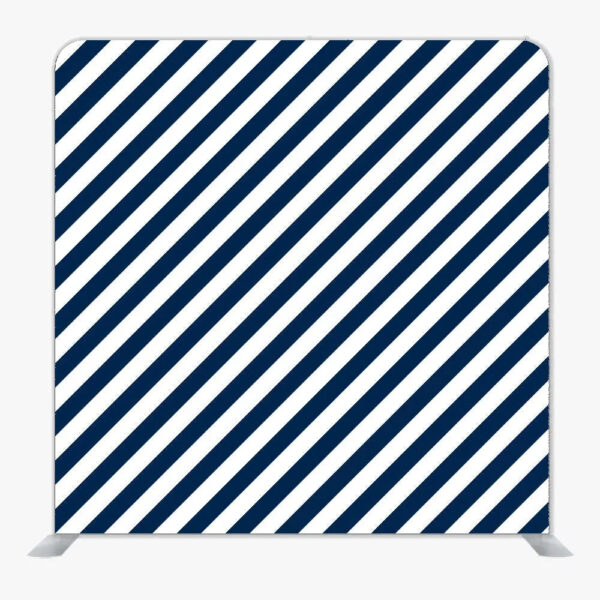 Navy Stripes Single Sided Tension Fabric Backdrop Frame and Fabric Set