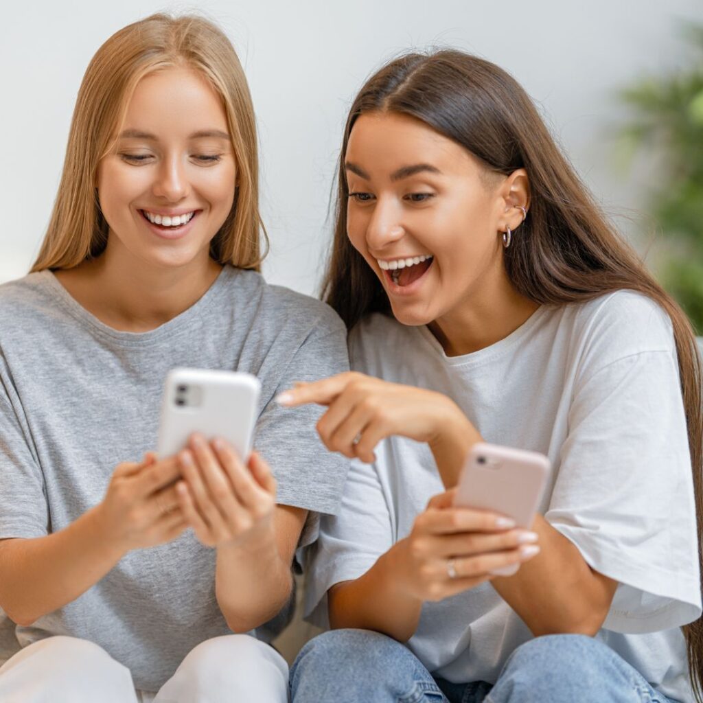 Women looking at cell phone