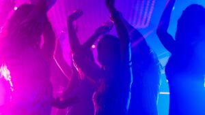 party overlaid with neon colors