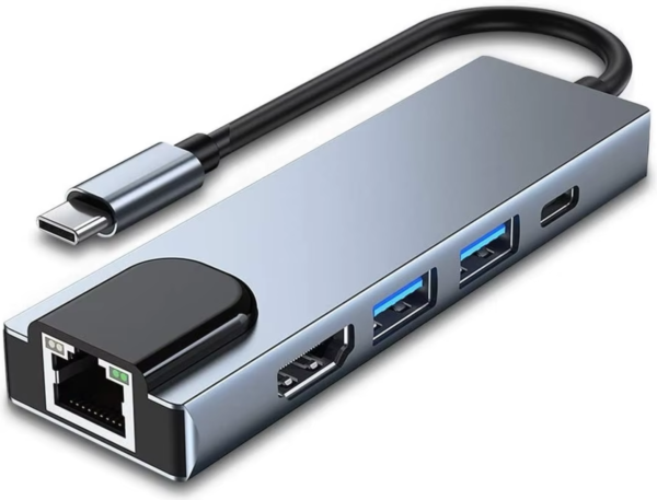 Low Profile USB-C with Rj45 Hub