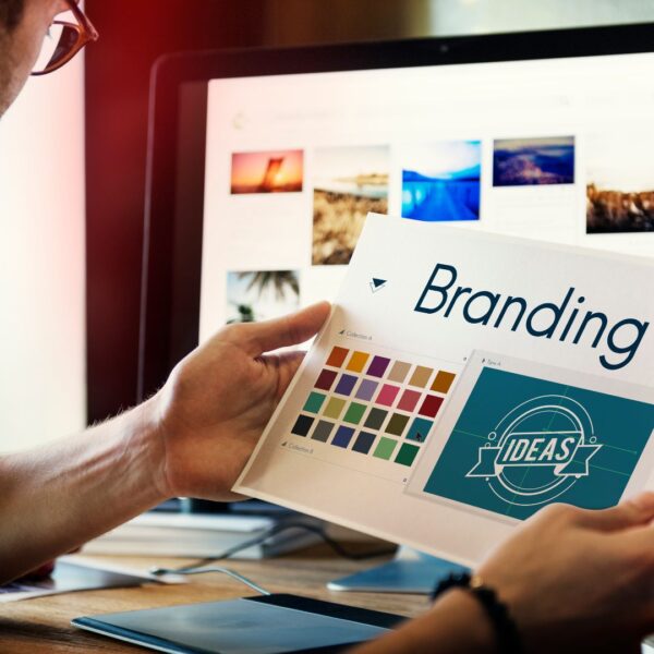 holding up branding materials