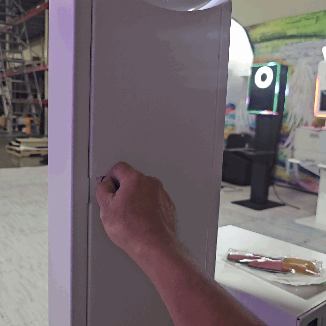 Flare basic photobooth concealed door hinge with no visible screws for a sleek finish