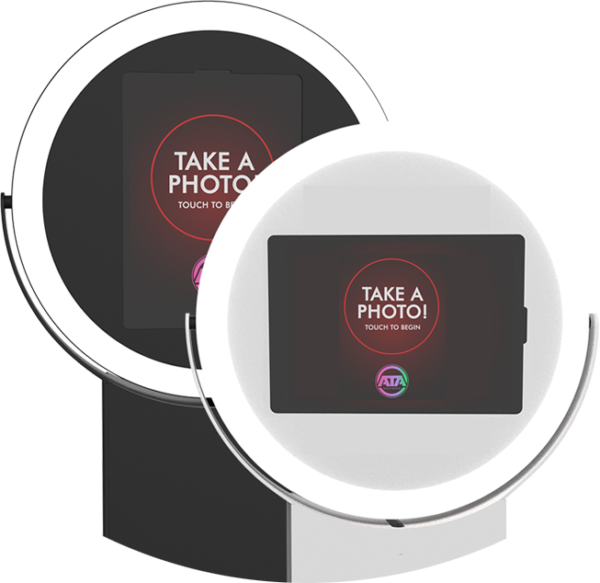 Two circular ring light booth heads