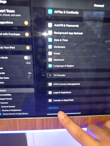 iPad General > Shut Down